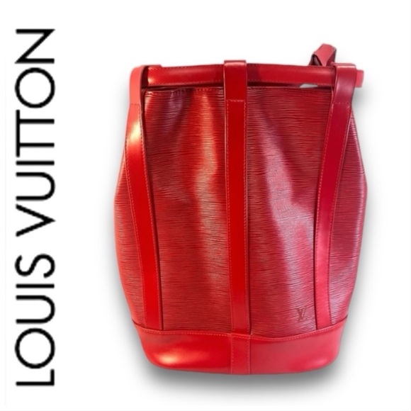 LOUIS VUITTON Red Leather Randonne EPI Shoulder Bag NEW WITHOUT TAGS - Picture 9 of 16